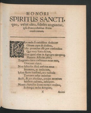 Honori Spiritus Sancti ...