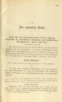 II. Das materielle Recht