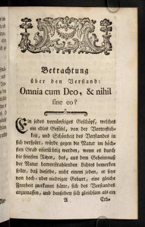 1-240, Betrachtung über den Verstand [...]