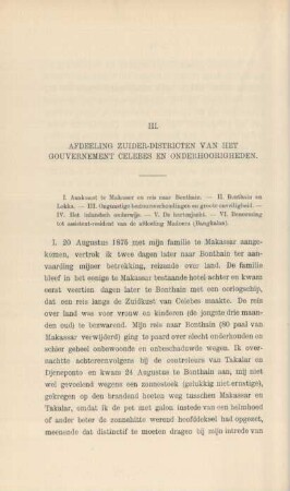 III. Afdeeling zuider-districten van het gouvernment Celebes en onderhoorigheden