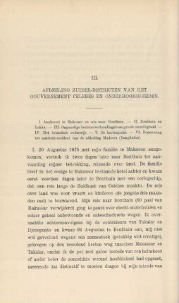 III. Afdeeling zuider-districten van het gouvernment Celebes en onderhoorigheden