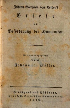 Johann Gottfried von Herders sämmtliche Werke : zur Philosophie und Geschichte, 13. Briefe zu Beförderung der Humanität