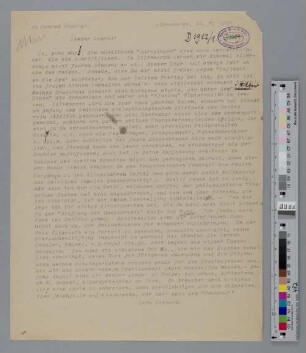 Brief an Konrad Ansorge
