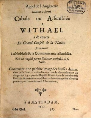 Continuatio ... Diarii Europaei, Insertis variis Actis Publicis Oder Täglicher Geschichts-Erzehlung ... Theil, 27. Insertis variis Actis Publicis, Oder Täglicher Geschichts-Erzählungen Sieben und Zwantzigster Theil : Worinnen enthalten Was bey jetzigem Unwesen und verwirretem Zustand in dem Heil. Röm. Reich ... für unterschiedliche Memorialia, Schrifften und Gravamina eingegeben worden. ... Wobey ein besonderer Appendix oder Anhang Verschiedener politischer auff gegenwärtige Zeit gerichteter Schrifften und Tractaten ... Ingleichem auch Ein kurtzer aber warhaffter Bericht Wie es mit der Gräfflich-Oldenburgischen Succession eine eigentliche Bewandnüß habe
