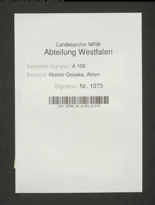Antonius von Soest, Pastor an St. Cyriacus in Geseke, quittiert über aus dem Archiv genommene, zum Pastorat gehörige Obligationen.