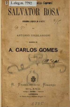 Salvator Rosa : dramma lirico in 4 atti