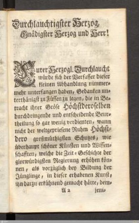 Durchlauchtigster Herzog, Gnädigster Herzog und Herr!