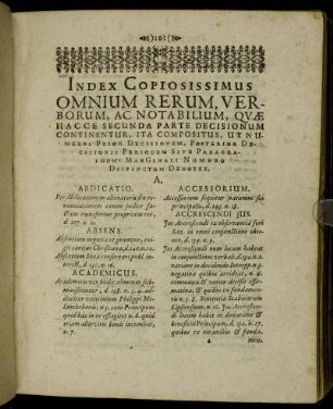 Index Copiosissimus [...]
