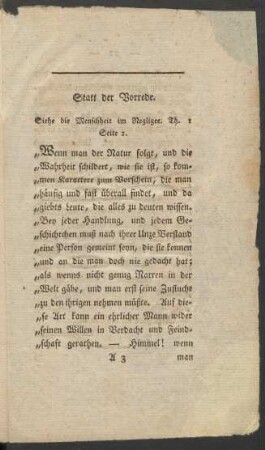 Statt der Vorrede