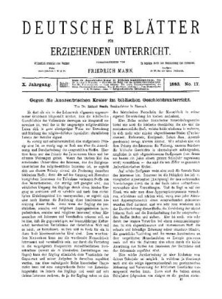 Gegen die "konzentrischen Kreise" im biblischen Geschichtsunterricht