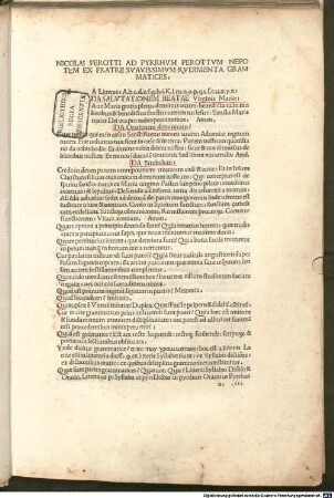 Rudimenta grammatices : gewidmet Pyrrhus Perottus