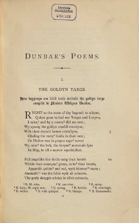 The poems of William Dunbar, Part 1