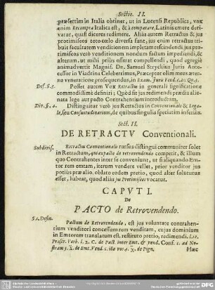 Sec. II. De Retractu Conventionali
