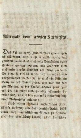 Abermals vom großen Kurfürsten