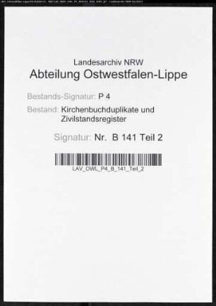 Heiratsbelege zum Zivilstandsregister von Hörde (H 1812)