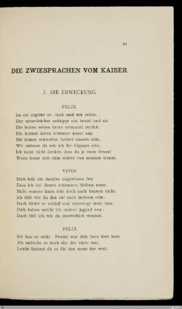 Die Zwiesprachen vom Kaiser / [Berthold Vallentin]