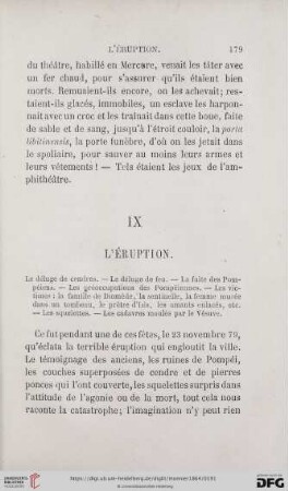 IX. L'éruption