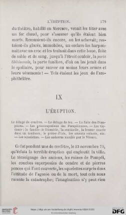 IX. L'éruption