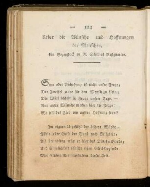 Ueber die Wünsche und Hoffnungen der Menschen.