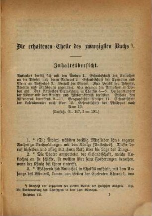 Des Polybios Geschichte. 7, Buch XX - XXX