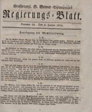 Nr. 10 : 4. Junius 1819