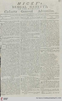 31: Hicky's Bengal gazette, or The original Calcutta general advertiser