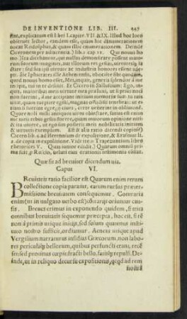 Quae sit breviter dicendum via. Caput VI.