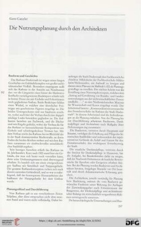 Die Nutzungsplanung durch den Architekten