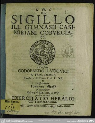 De Sigillo Ill. Gymnasii Casimiriani Coburgiaci
