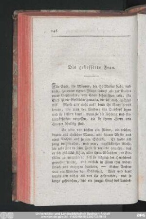 Die gebesserte Frau.