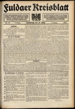 Ausgabe vom Donnerstag, den 30. März 1911.