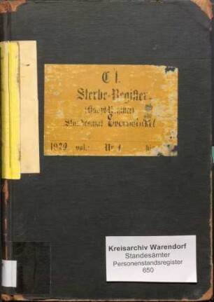 Sterberegister des Standesamtes Everswinkel von 1927 (Urkunden-Nr. 1-38), von 1928 (Urkunden-Nr. 1-21), von 1929 (Urkunden-Nr. 1-31), von 1930 (Urkunden-Nr. 1-30), von 1931 (Urkunden-Nr. 1-31), von 1932 (Urkunden-Nr. 1-34), von 1933 (Urkunden-Nr. 1-33), von 1934 (Urkunden-Nr. 1-33) und von 1935 (Urkunden-Nr. 1-45)