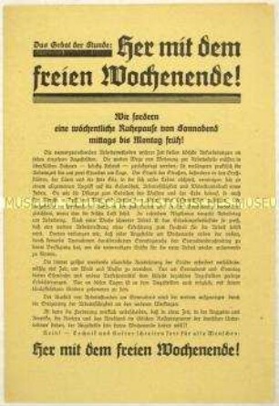 Aufruf zum Eintritt in den Zentralverband der Angestellten