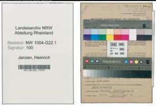 Entnazifizierung Heinrich Janzen , geb. 12.09.1890 (Buchhalter)