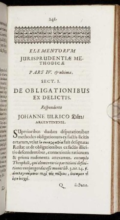 Sect. 1. De Obligationibus Ex Delictis.