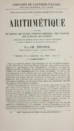 Arithmétique.