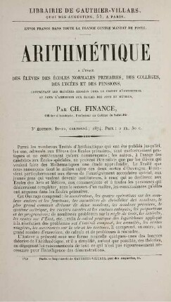 Arithmétique.