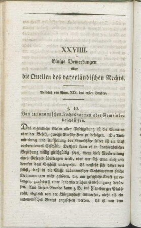 §. 10. Von autonomischen Rechtsnormen oder Gemeindebeschlüssen.