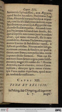 Caput XIII: Fana et religio