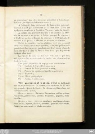VIII. La chasse et la pêche.