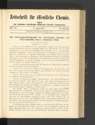 Heft VII. 15. April 1903.