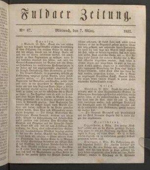 Mittwoch, den 7. März. 1832