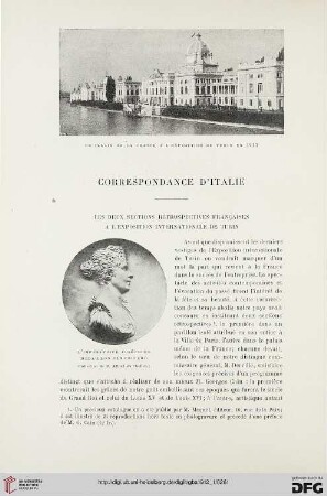 4. Pér. 7.1912: Les deux sections rétrospectives françaises à l'exposition internationale de Turin : correspondance d'Italie