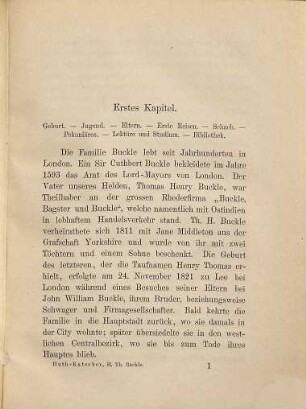 Henry Thomas Buckle's Leben und Wirken : Auszugsweise umgearb.