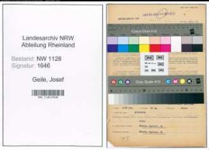 Entnazifizierung Josef Geile , geb. 30.06.1901 (Feuerwehrmann)