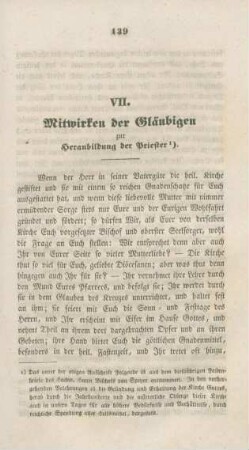 139-161 Mitwirken der Gläubigen zur Heranbildung der Priester