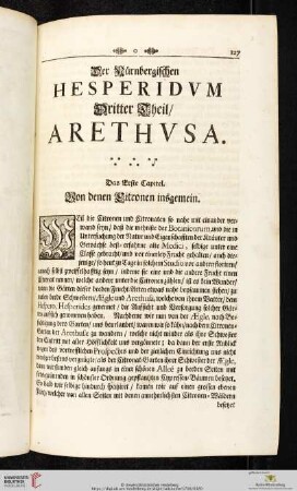 Der Nürnbergischen Hesperidum Dritter Theil/Arethusa