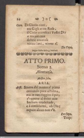 Atto Primo. / Erste Abhandlung.