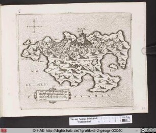 Landkarte von Zakynthos/Zante und Umgebung.