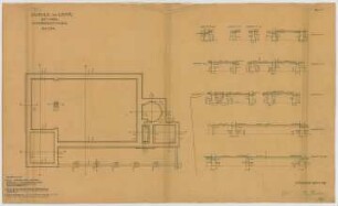 Fischer, Theodor; Lana / Südtirol (Italien); Schule - Betsaal - Fundament (Grundriss, Schnitte)